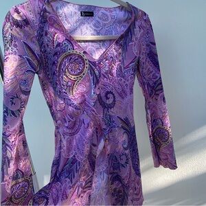H&M Pink and Purple Paisley Blouse